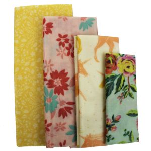 Beeswax Wraps/Food Covers - Set of 4 - Yellow Unicorn Design