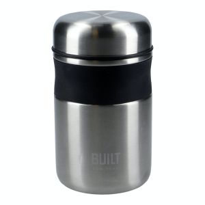 Silver & black insulated food container 