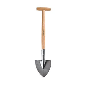 wooden handled digging spade made by burgon and ball