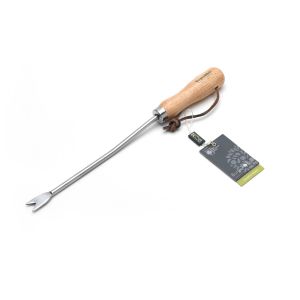 stainless steel dandelion weeding tool with hardwood handle