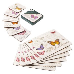 Eddingtons Butterfly - Cork Backed Placemats & Coasters Set