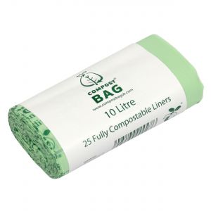 25 fully compostable 10 litre bin liners