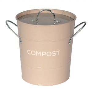 Light Brown Metal Compost Pail