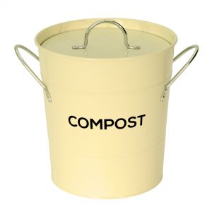 Cream Metal Compost Pail