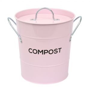 Pale pink compost handle made from metal