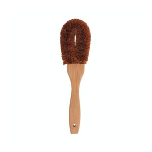 Coconut fibre scrubbing brush with long handle