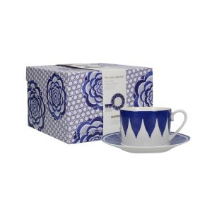 Triangle geo printed cup and saucer