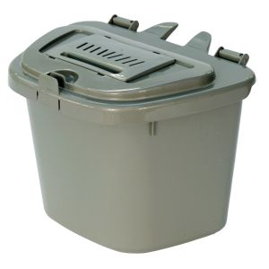 23L Kerbside Caddy/Large Compost Bin Silver & 5L Vented Silver Kitchen Caddy 