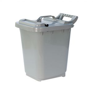 Large Kerbside Compost Caddy with Locking Lid - 23L - Silver Grey