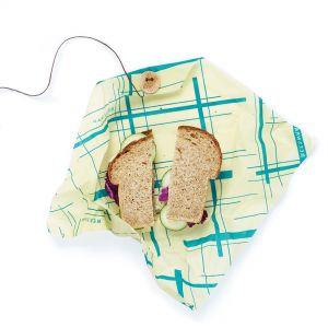 Bee's Wrap Sandwich Wrap - Geometric Teal Design