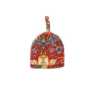 William Morris Strawberry Thief print egg cosy with loop handle