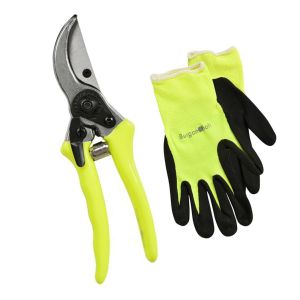 Burgon & Ball FloraBrite Yellow - Gardening Gloves & Secateurs Set