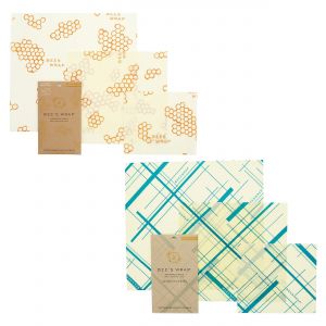 Bee's Wrap Food Covers - 2 x Set of 3 - Honeycomb & Geometric Design