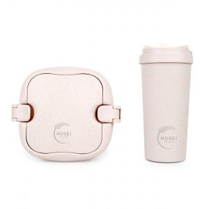 Huski Home 500ml Travel Cup & Multi-Component Lunch Box - Rose Pink