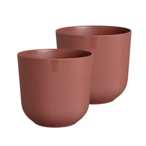 Elho Jazz Round Recycled Plastic Plant Pot - Tuscan Red - 19cm