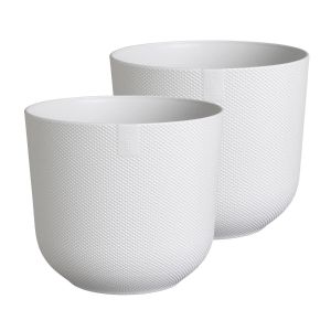 Elho Jazz Round Recycled Plastic Plant Pot - White - 26cm