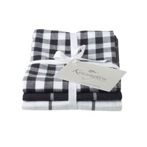 Eddingtons Kensington Check Tea Towels Set of 3 - Black