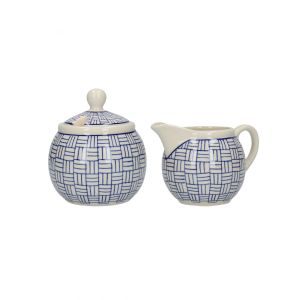 London Pottery Sugar Bowl & Creamer Set - Lattice