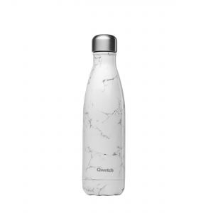 Stainless steel water bottle with marble print