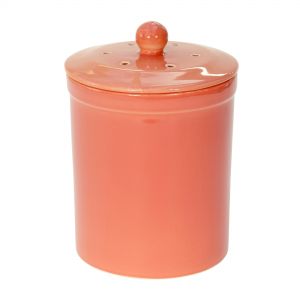 Melbury Ceramic Compost Caddy - Orange/Salmon Red
