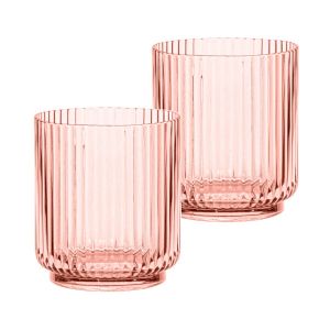 two pink acrylic plastic outdoor drinking cups