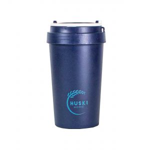 Reusable husk dark blue travel mug