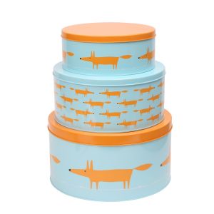 Scion Mr Fox Blue Round Cake Tins - Set of 3
