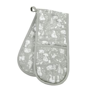 Peter Rabbit and Friends printed double oven glove in grey and white