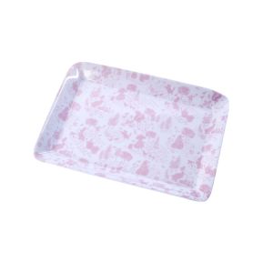 Small pink tray with rabbit design