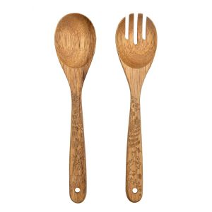 wooden salad servers with Peter Rabbit engravings