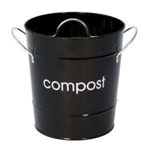 Metal Compost Pail - Black