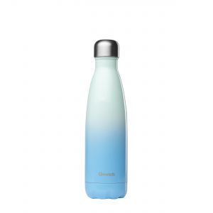 Stainless steel water bottle in metallic ice blue