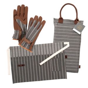 Burgon & Ball Sophie Conran Grey - Gloves, Waist Apron & Kneeler Set