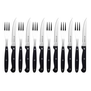 Rivets steak knife and fork set, strong and durable