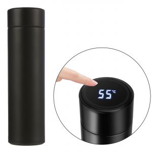iDrink Smart Bottle: Temperature Display Flask – 450ml Black