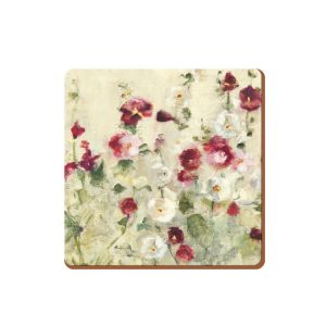 Abstract poppy field painted coasters