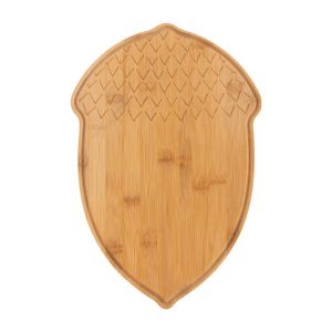 Acorn-shaped chopping board/ serving board made from bamboo wood.