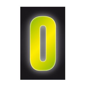 Wheelie Bin/Recycling Box Number Sticker Label - High Viz Yellow 