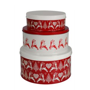 Dexam Yuletide Christmas Cake Tins - Set of 3